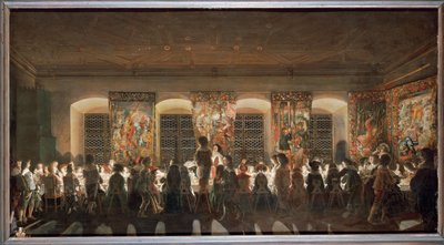 Yöllinen juhlaillallinen (öljy kuparille) tekijältä Wolfgang Heimbach