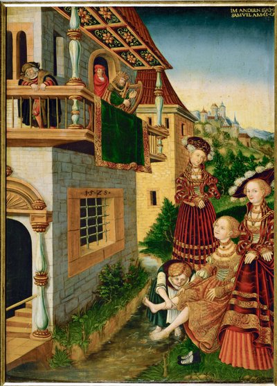 David ja Bathseba (maalaus limewood) tekijältä Wolfgang Krodel