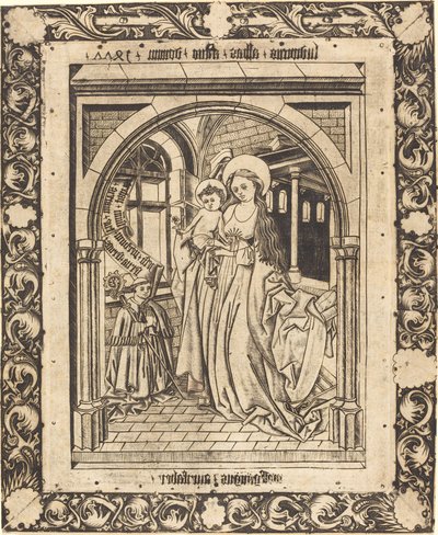 Madonna ja lapsi apotti Ludwig von Churchwaldenin kanssa tekijältä Wolfgang The Goldsmith after Master E.S.