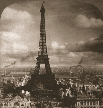 Eiffel-torni, 300 metriä korkea, Seinen toisella puolella Trocaderosta, Pariisi, Ranska, 1901. tekijältä Works and Sun Sculpture Studios