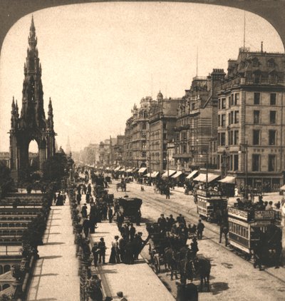 Princes Street, Edinburgh, 1896. tekijältä Works and Sun Sculpture Studios