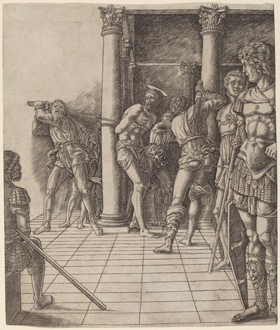 Kristuksen liputus jalkakäytävällä tekijältä Workshop of Andrea Mantegna