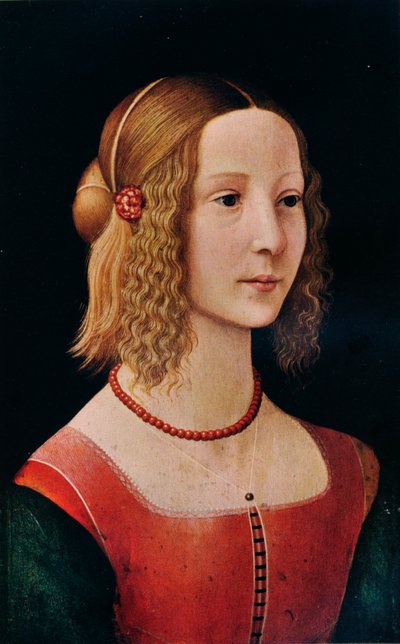 Tytön muotokuva, 1490 1930 tekijältä Workshop of Domenico Ghirlandaio