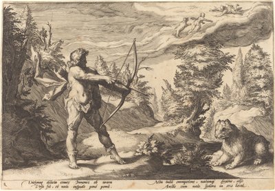 Arcas valmistautuu tappamaan äitinsä tekijältä Workshop of Hendrick Goltzius, after Hendrick Goltzius