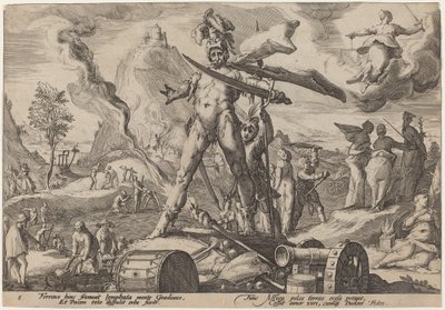 Raudan aikakausi tekijältä Workshop of Hendrick Goltzius, after Hendrick Goltzius