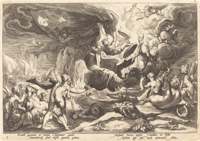 Phaetonin kaatuminen tekijältä Workshop of Hendrick Goltzius, after Hendrick Goltzius