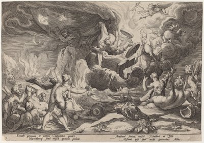 Phaetonin kaatuminen tekijältä Workshop of Hendrick Goltzius, after Hendrick Goltzius