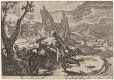 Leijona pelkää tätä tekijältä Workshop of Hendrick Goltzius, after Hendrick Goltzius
