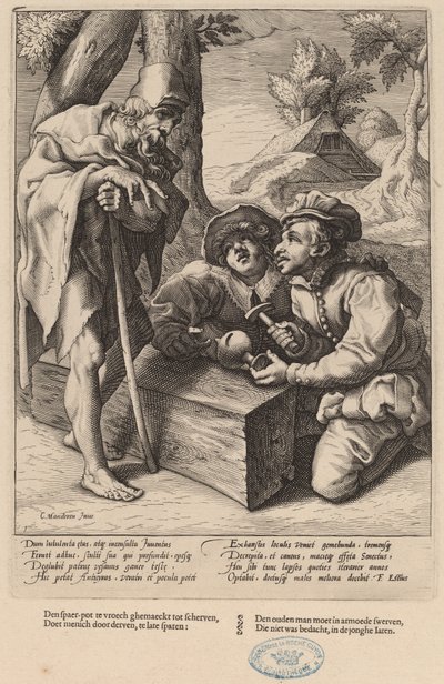 Älä käytä säästöjäsi liian aikaisin tekijältä Workshop of Hendrick Goltzius, after Karel van Mander I