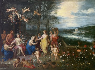 Kevään allegoria tekijältä Workshop of Jan Brueghel the Elder