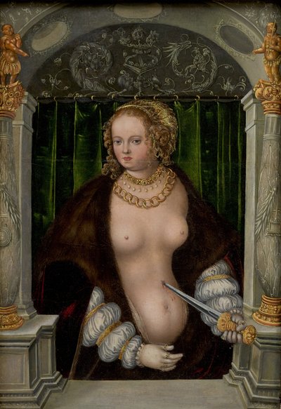 Der Selbstmord der Lucretia tekijältä workshop of Lucas Cranach the Elder