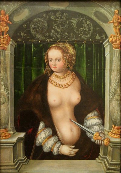 hollanniksi: Lucretian itsemurha Lucretian itsemurha tekijältä workshop of Lucas Cranach the Elder