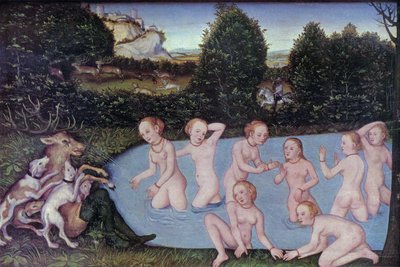 Saksa: Diana und Aktäon Diana ja Aktaeon Diana ja Aktaeon tekijältä workshop of Lucas Cranach the Elder
