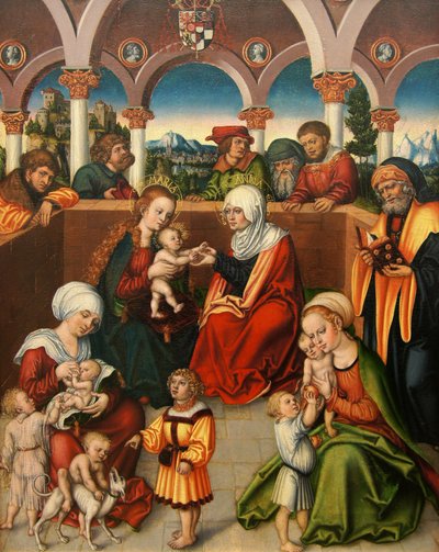 Saksa: Heilige Sippe Pyhä sukulaisuus tekijältä workshop of Lucas Cranach the Elder