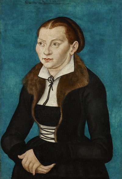 Saksa: Katharina von Bora puolikkaana vasemmalla Katharina of Bora tekijältä workshop of Lucas Cranach the Elder