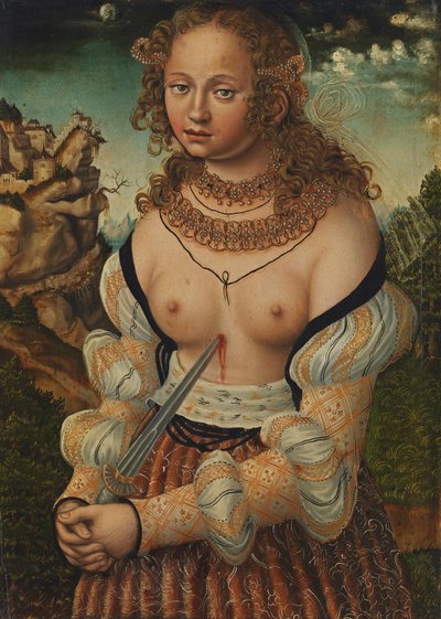 Saksa: Selbstmord der Lucretia Lucretian itsemurha tekijältä workshop of Lucas Cranach the Elder
