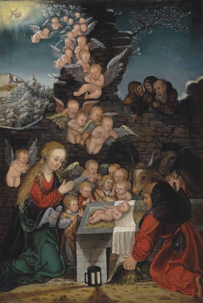 Syntymä tekijältä workshop of Lucas Cranach the Elder
