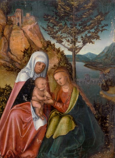 Neitsyt ja lapsi sekä Pyhä Anna tekijältä workshop of Lucas Cranach the Elder