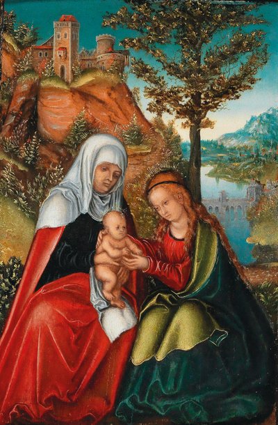 Neitsyt ja lapsi sekä Pyhä Anna tekijältä workshop of Lucas Cranach the Elder