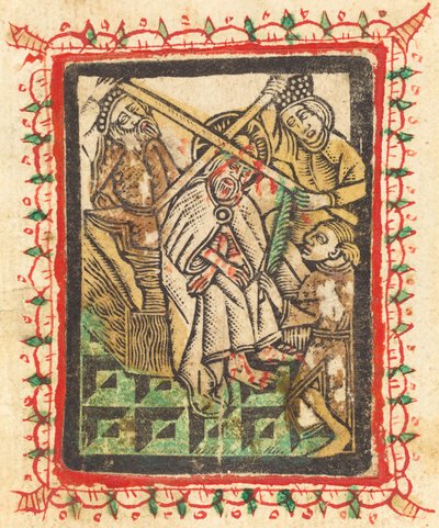 orjantappuroilla kruunattu Kristus tekijältä Workshop of Master of the Aachen Madonna
