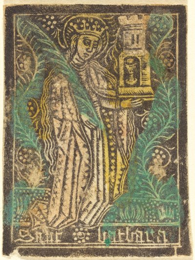 Pyhä Barbara tekijältä Workshop of Master of the Aachen Madonna