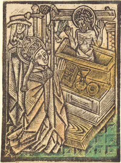 Pyhä Gregory tekijältä Workshop of Master of the Aachen Madonna