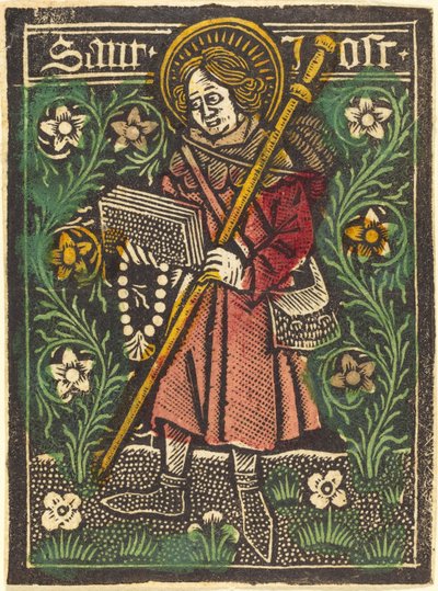 Pyhä Jost tekijältä Workshop of Master of the Aachen Madonna