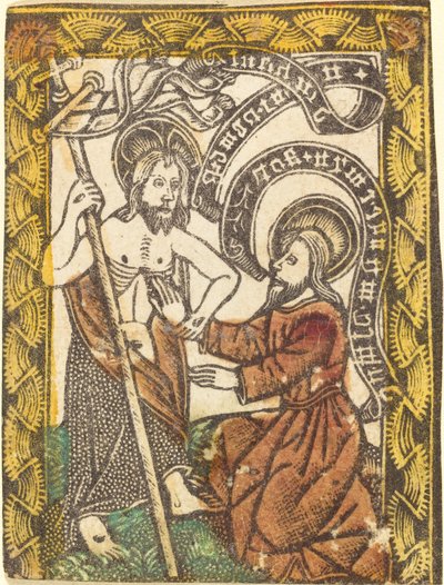 Kristus ilmestyy Pyhälle Tuomakselle tekijältä Workshop of Master of the Borders with