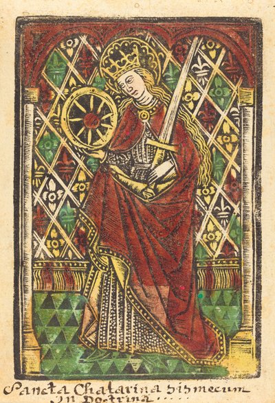 Pyhä Katariina tekijältä Workshop of Master of the Protective Saints of Cologne