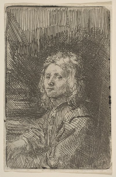 Nuori mies, puolipitkä, 1620-69. tekijältä Workshop of Rembrandt