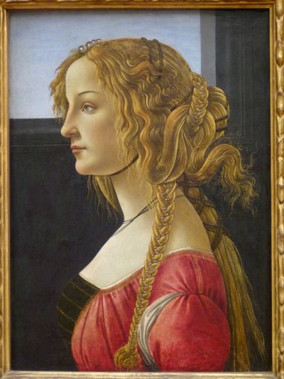 Saksa: Profilbildnis einer jungen Frau Nuoren naisen profiilikuva, luultavasti Simonetta. tekijältä Workshop of Sandro Botticelli