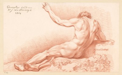 Istuva alaston mies, takaa katsottuna (3. palkinto 1804) tekijältä Wouter Johannes van Troostwijk