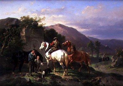 Hevosten juotto (öljy kankaalle) tekijältä Wouterus Verschuur