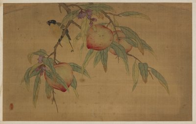 Lintu, hedelmät ja kukat, Qing-dynastia, 1741. tekijältä Wu Zhang