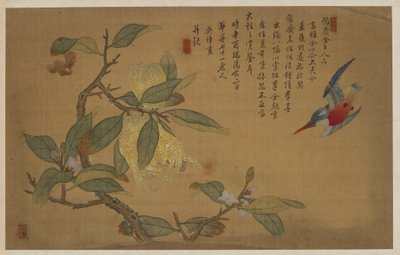Lintu, hedelmät ja kukat, Qing-dynastia, 1741. tekijältä Wu Zhang