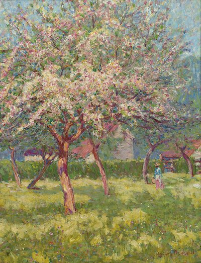 Kukkiva hedelmätarha (öljy kankaalle) tekijältä Wynford Dewhurst
