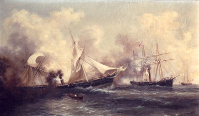 U.S.S. Kearsarge uppoamassa Alabamassa tekijältä Xanthus Russell Smith