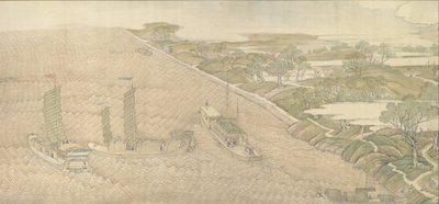 Qianlong Emperors Southern Inspection Tour, käärö neljä: Huain yhtymäalue..., 1770. tekijältä Xu Yang
