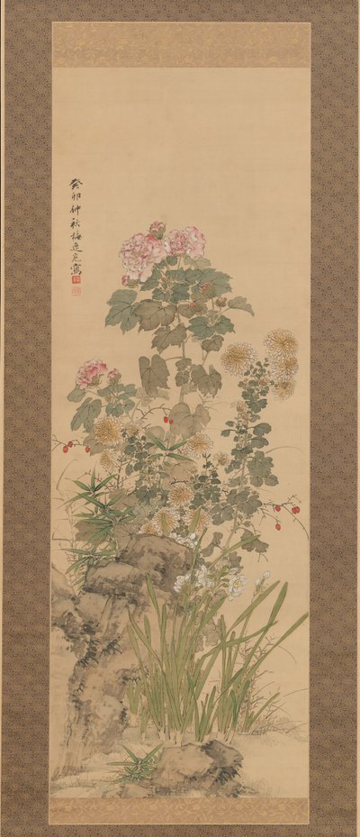 Syksyn kukat, 1843. tekijältä Yamamoto Baiitsu