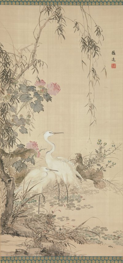 Haikarat, pionit ja pajut, 1800-luvun alku. tekijältä Yamamoto Baiitsu