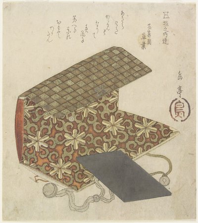 Kuviollinen kansio Horinouchi Circlelle, 1800-luvun puoliväli tekijältä Yashima Gakutei