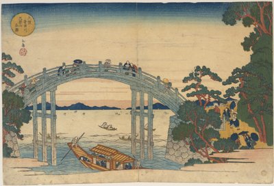 Kivisilta Aji-joen yli, Osaka tekijältä Yashima Gakutei