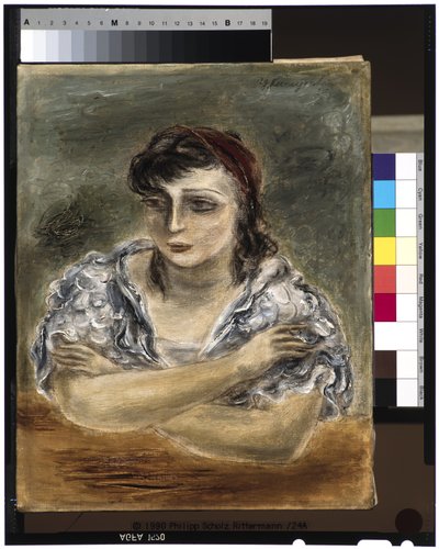 Tyttö valkoisessa mekossa (Sara Mazo) tekijältä Yasuo Kuniyoshi