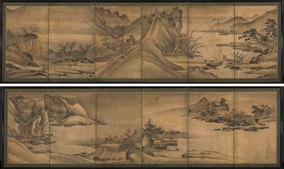 Neljän vuodenajan maisema tekijältä Yi Sumun (Korean, b. c. 1404)
