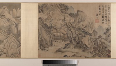 Maisemat (kahdeksan albumilehteä käärönä; tussi ja väri silkille). tekijältä Yin Tang