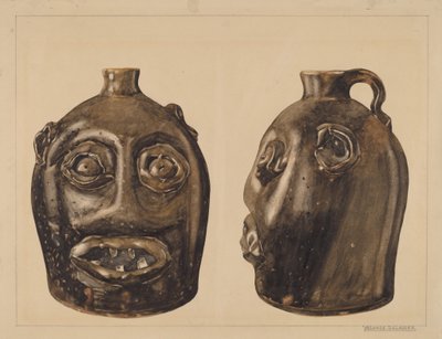 Groteski kannu, n. 1936. tekijältä Yolande Delasser
