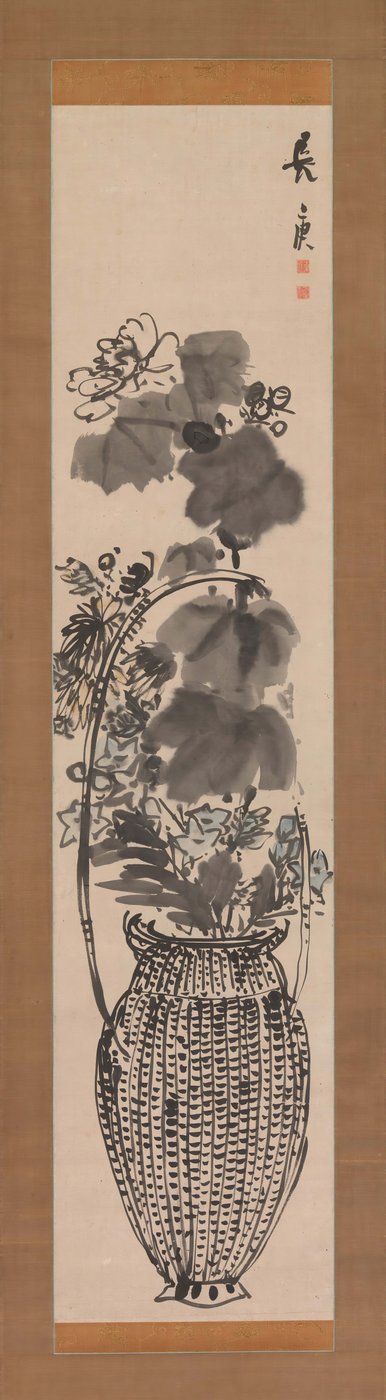 Syksykukkia bambukorissa, 1760-luku. tekijältä Yosa Buson
