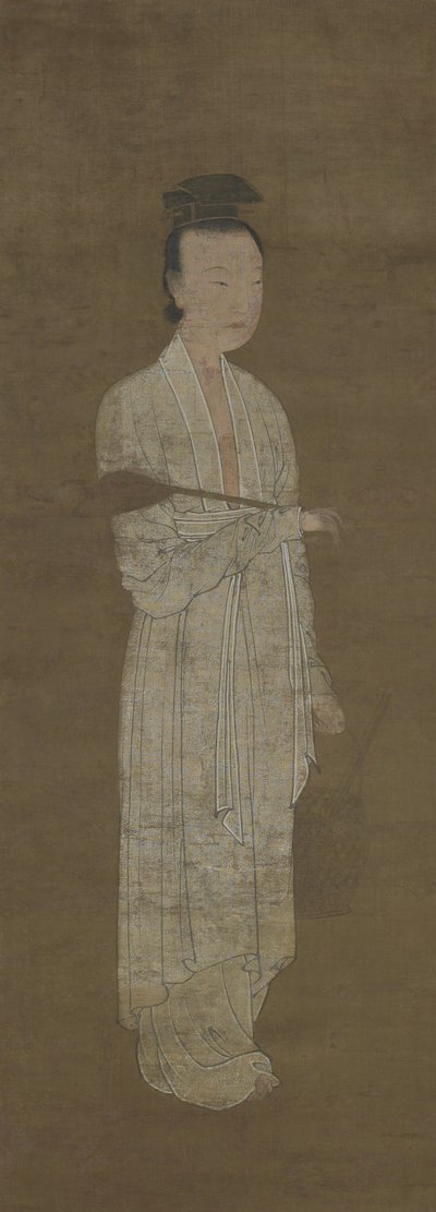 Valkoisen naisen muotokuva: Lu Meiniang tekijältä Yuan Dynasty Chinese School