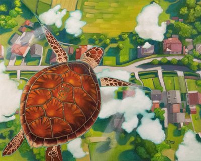 Risteilykorkeus, 2023 (öljy kankaalle) tekijältä Yue Zeng