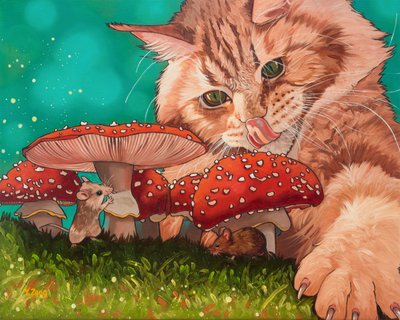 Sienisuoja, 2023 (öljy kankaalle) tekijältä Yue Zeng